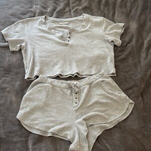 Abercrombie & Fitch Light Gray Pajama Set